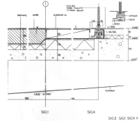 Schnitt durch die Schiene der Glasschiebewand
